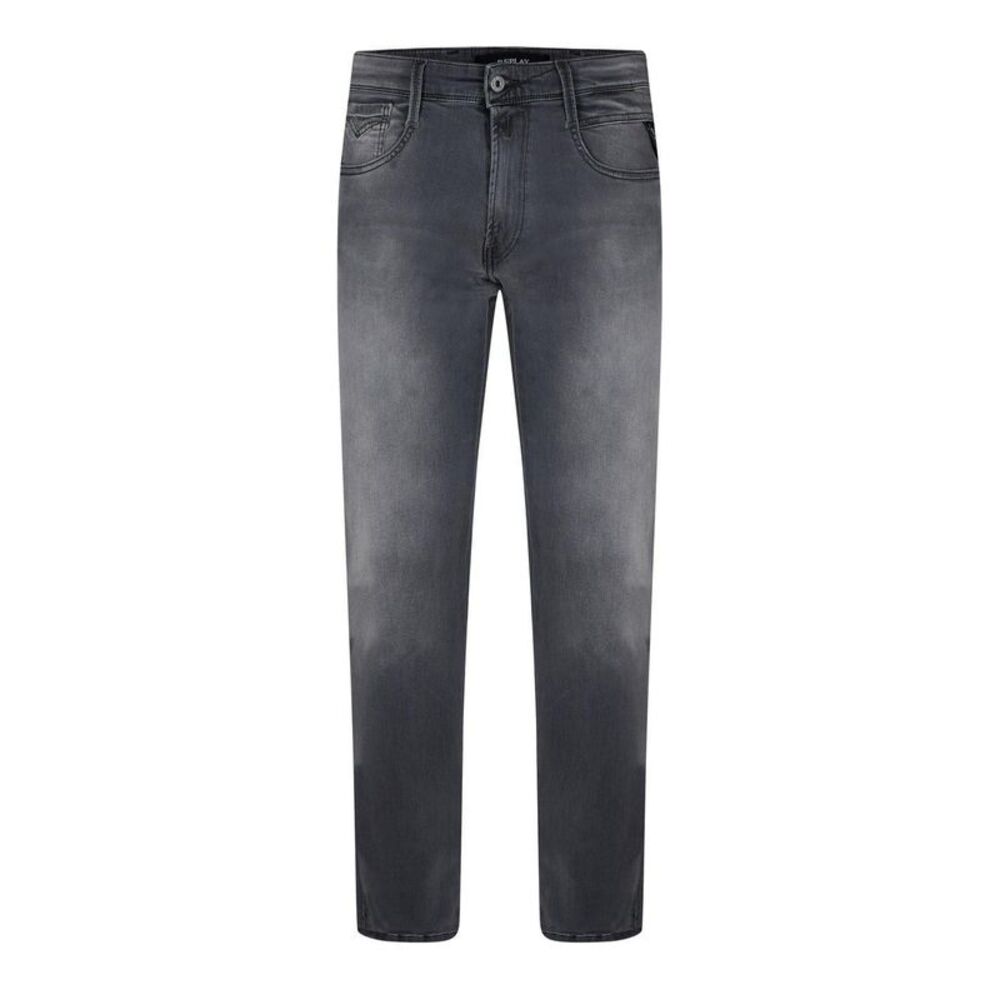 Replay Mens Anbass Cotton Blend Slim Jeans / Dark Grey